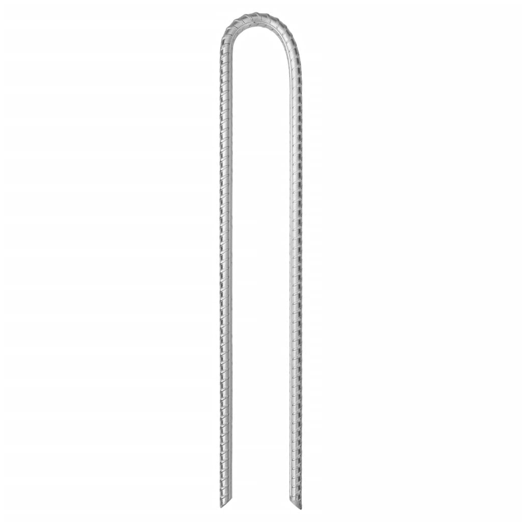 6 db u-alakú horganyzott acél sátorcövek 37 cm ø10 mm