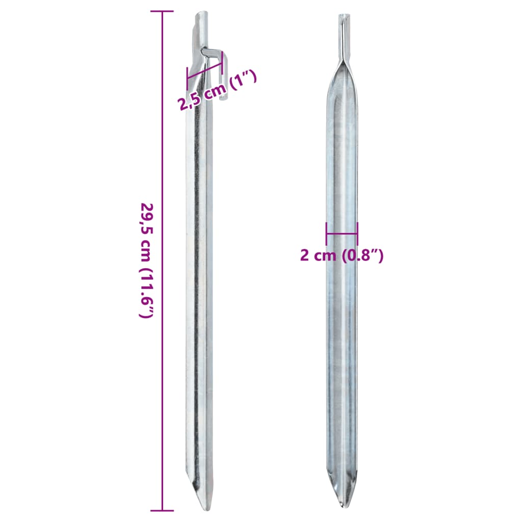 24 db v-alakú horganyzott acél sátorszeg 29,5 cm ø20 mm