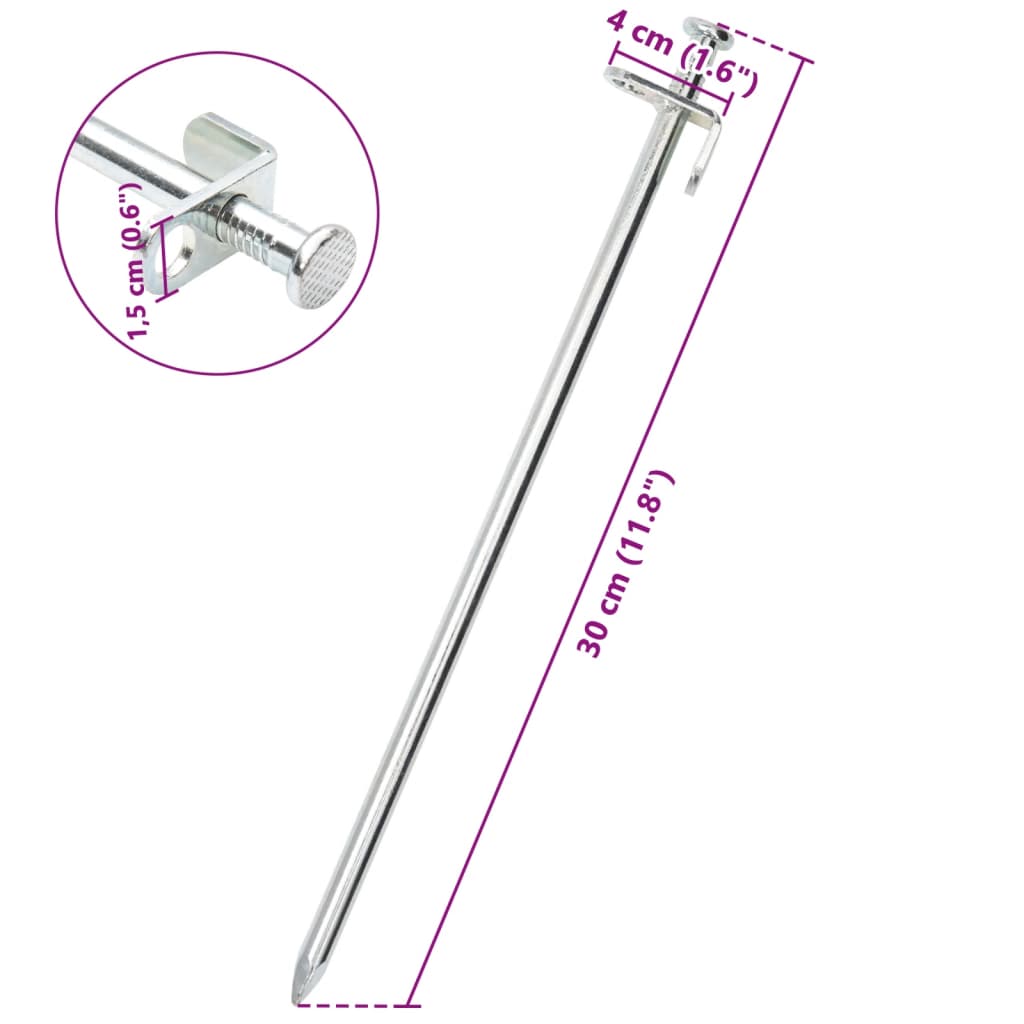 24 db horganyzott acél sátorcövek 30 cm 8 mm