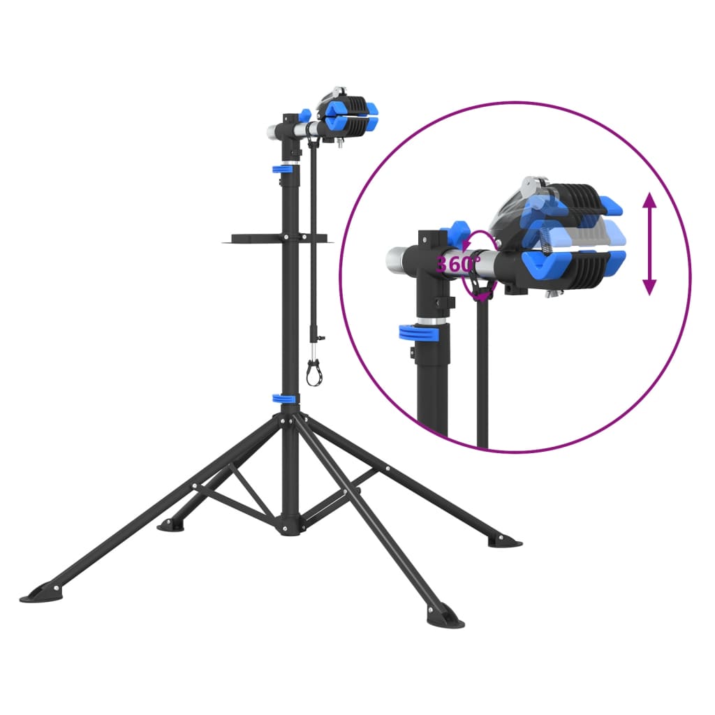 Kék acél összecsukható kerékpárjavító állvány 108-188 cm
