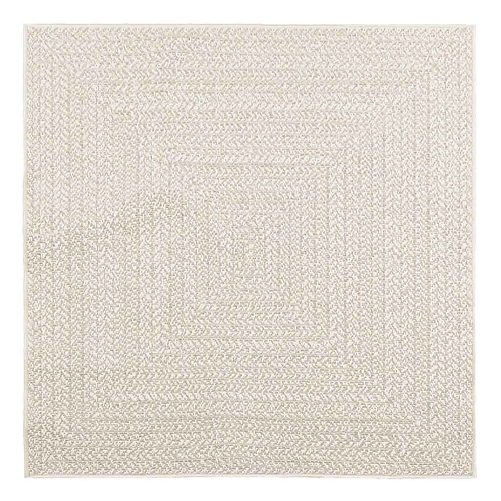 Zizur krém juta hatású beltéri és kültéri szőnyeg 120x120 cm