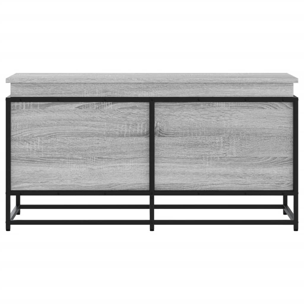 Szürke sonoma szerelt fa tárolóláda fedéllel 100x40x51,5 cm