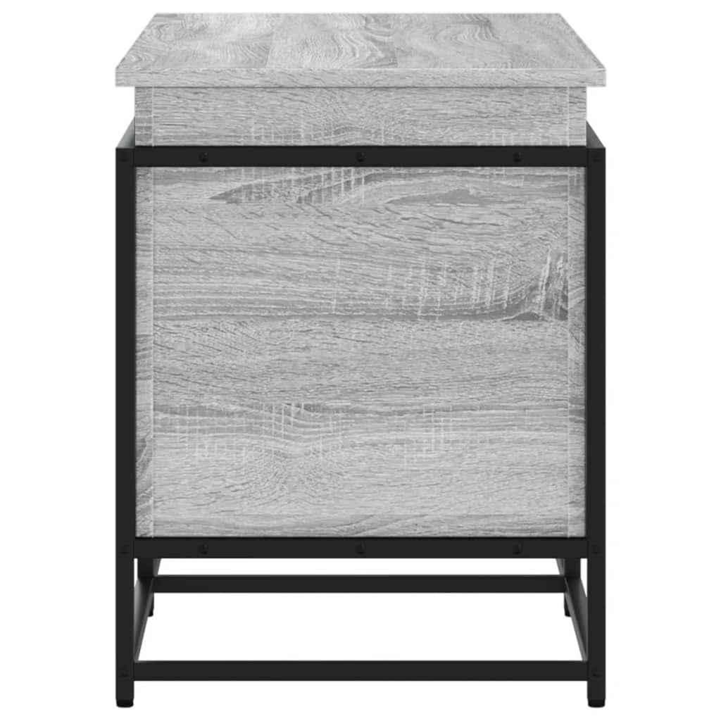 Szürke sonoma szerelt fa tárolóláda fedéllel 100x40x51,5 cm