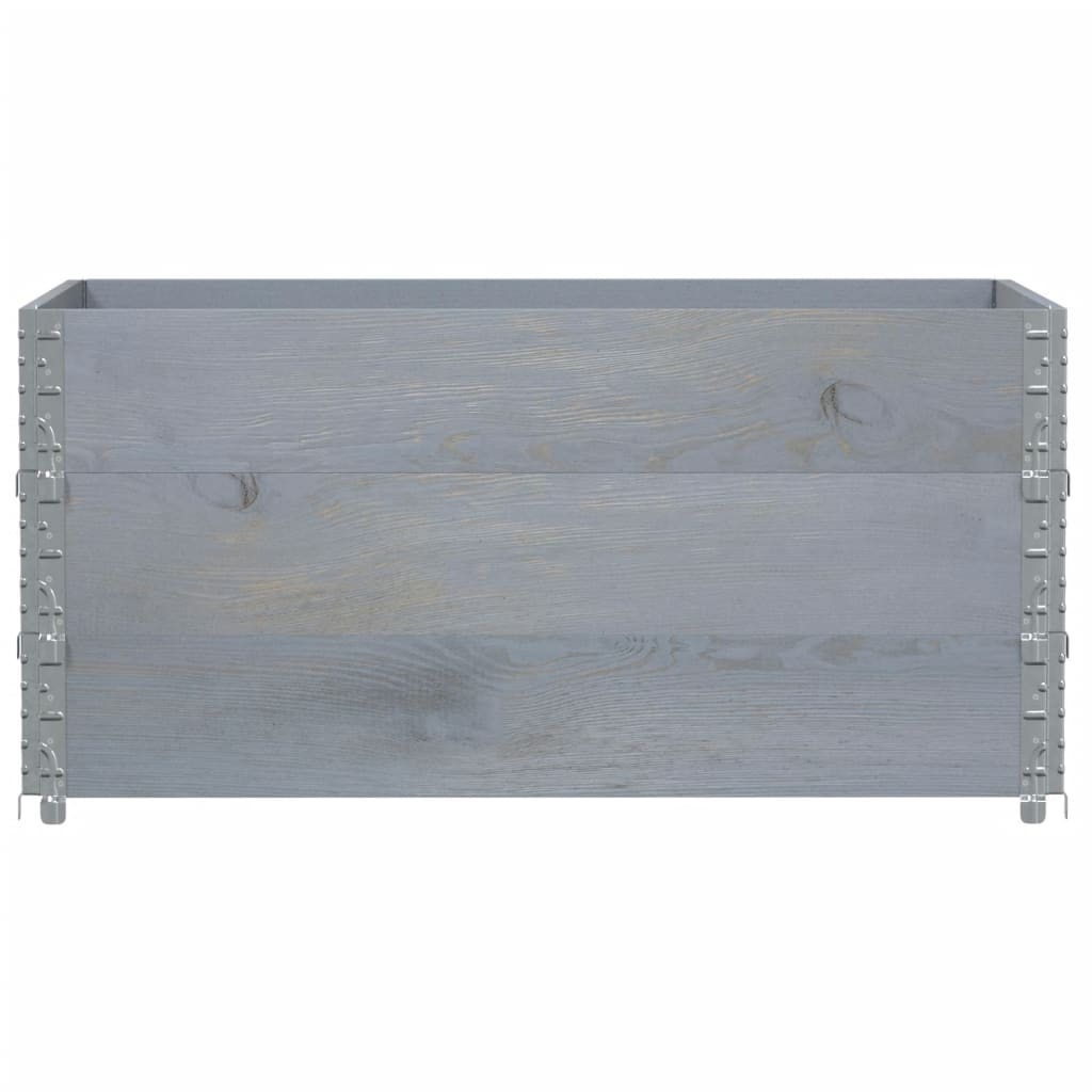 3 db szürke tömör fenyőfa raklapmagasító 120 x 80 cm