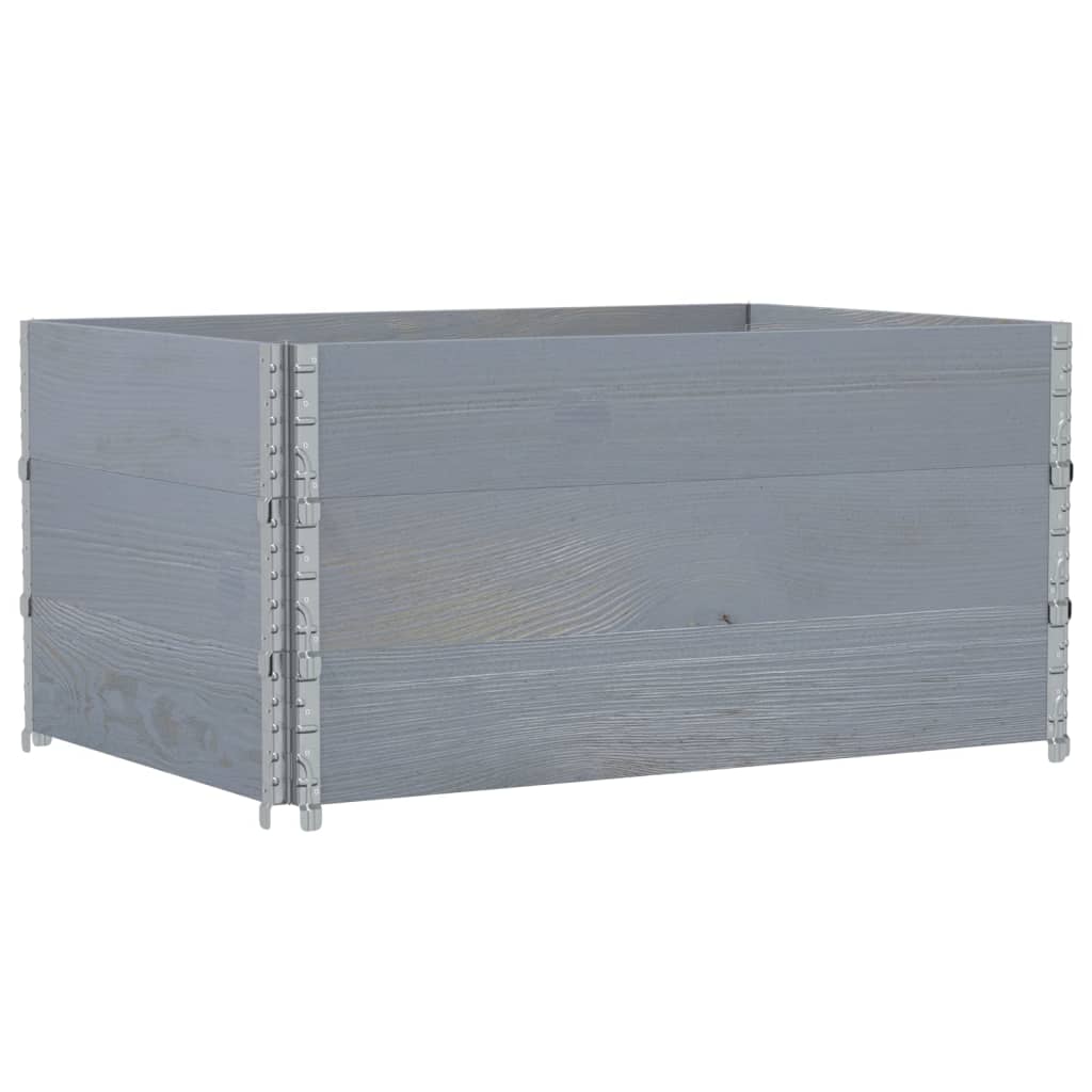 3 db szürke tömör fenyőfa raklapmagasító 120 x 80 cm