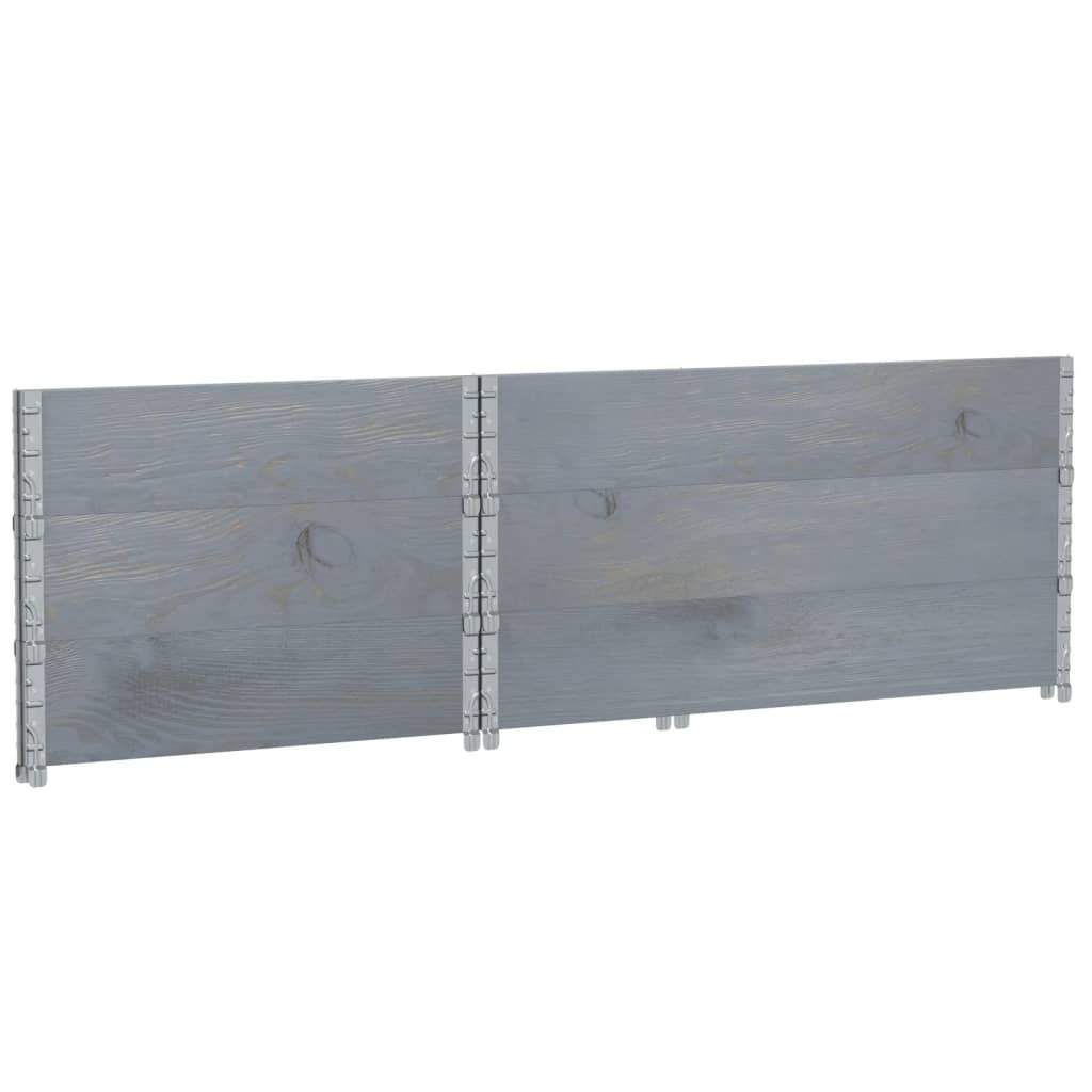 3 db szürke tömör fenyőfa raklapmagasító 120 x 80 cm