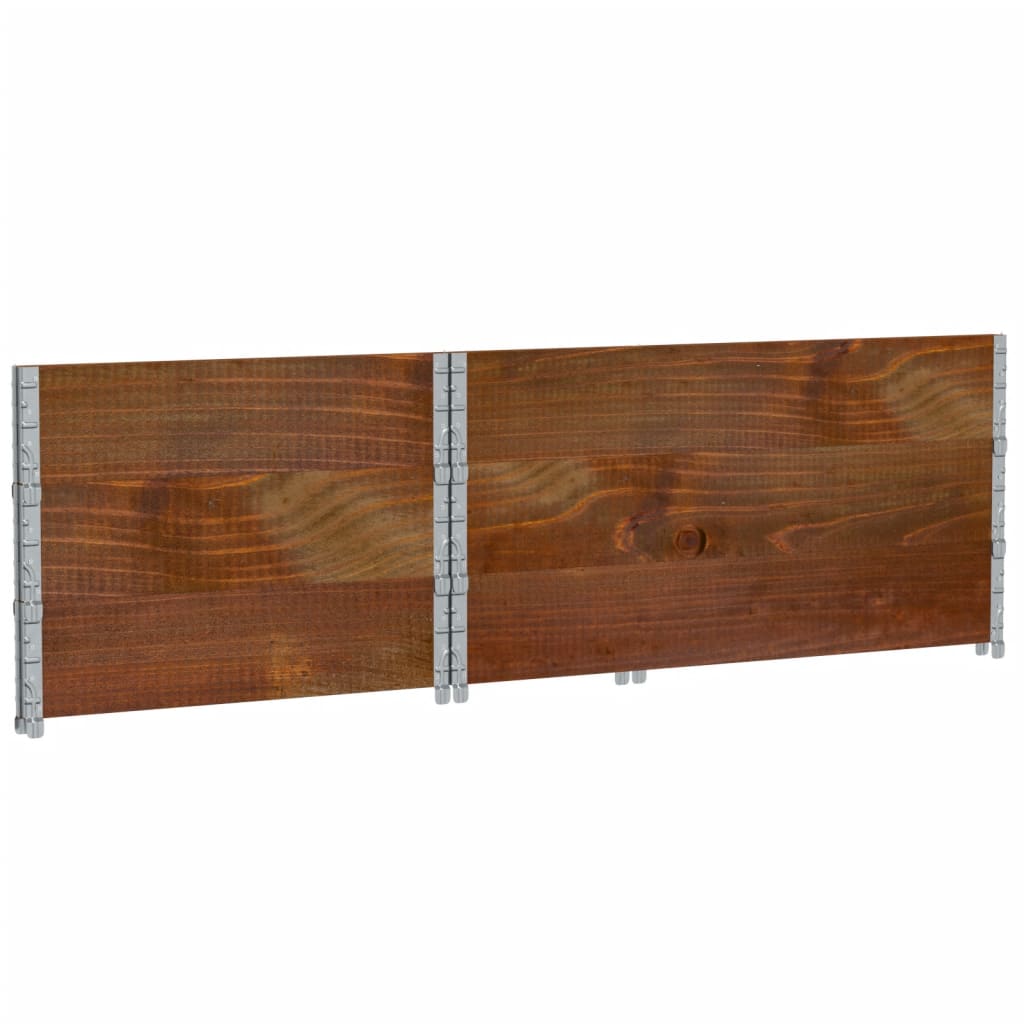 3 db barna tömör fenyőfa raklapmagasító 120 x 80 cm
