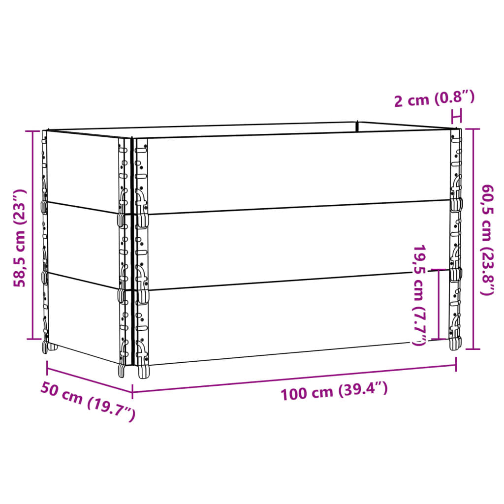 3 db tömör fenyőfa raklapmagasító 100 x 50 cm