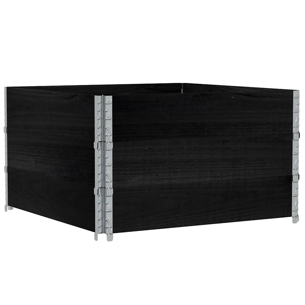 3 db fekete tömör fenyőfa raklapmagasító 100 x 100 cm