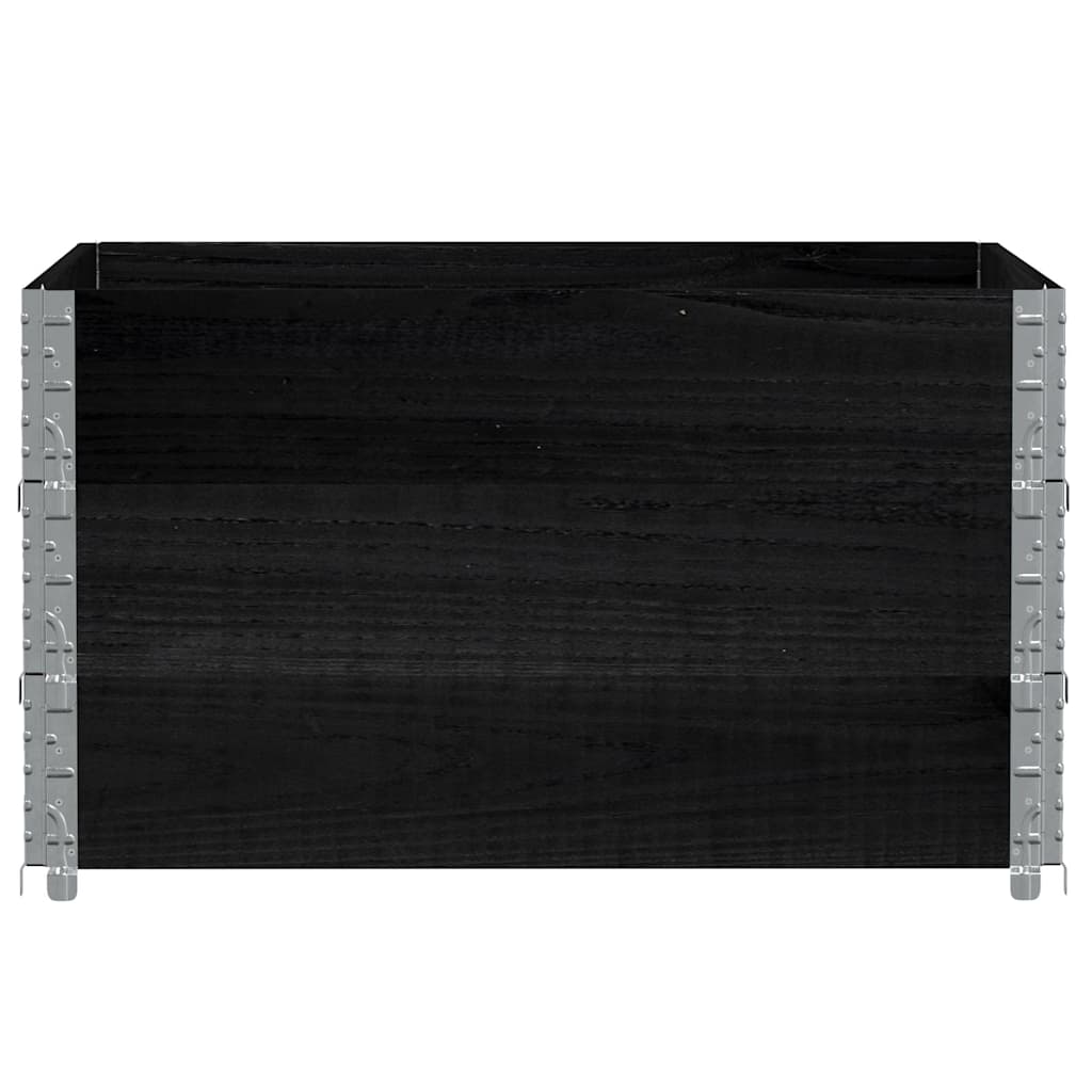 3 db fekete tömör fenyőfa raklapmagasító 100 x 100 cm