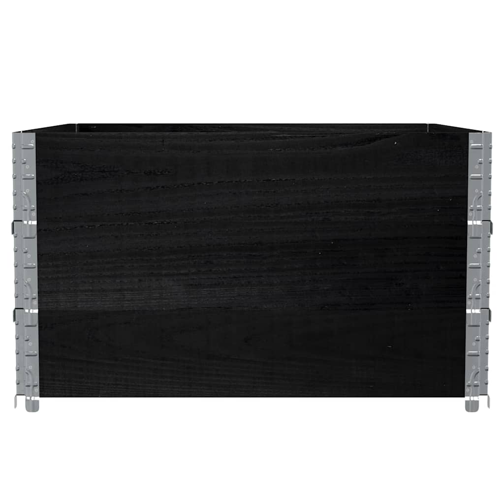 3 db fekete tömör fenyőfa raklapmagasító 100 x 100 cm