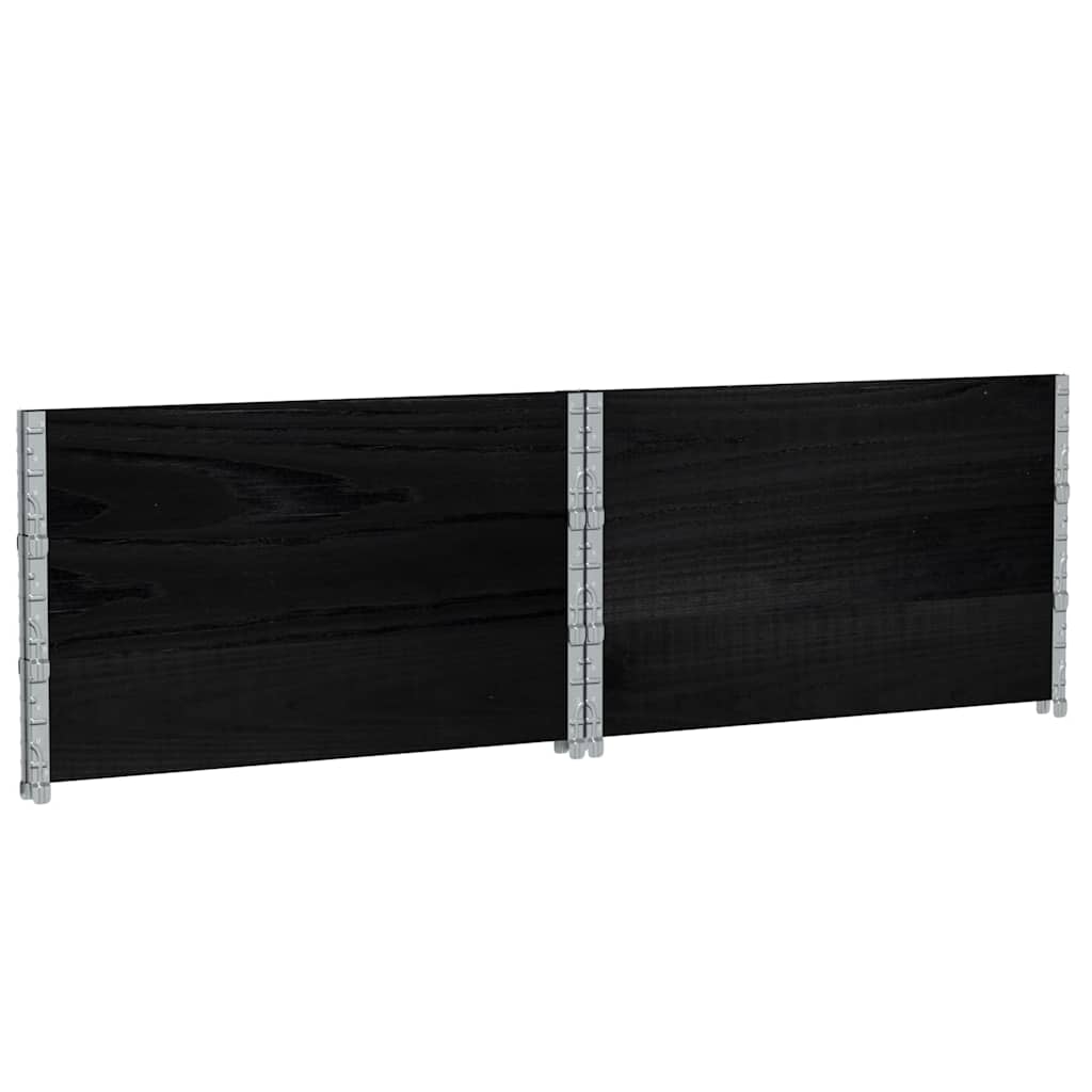 3 db fekete tömör fenyőfa raklapmagasító 100 x 100 cm