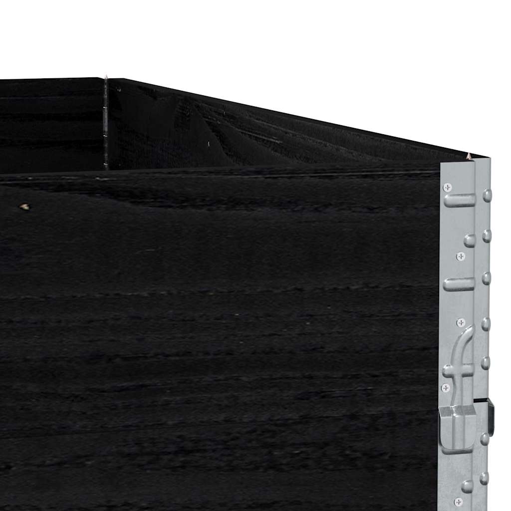 3 db fekete tömör fenyőfa raklapmagasító 100 x 100 cm