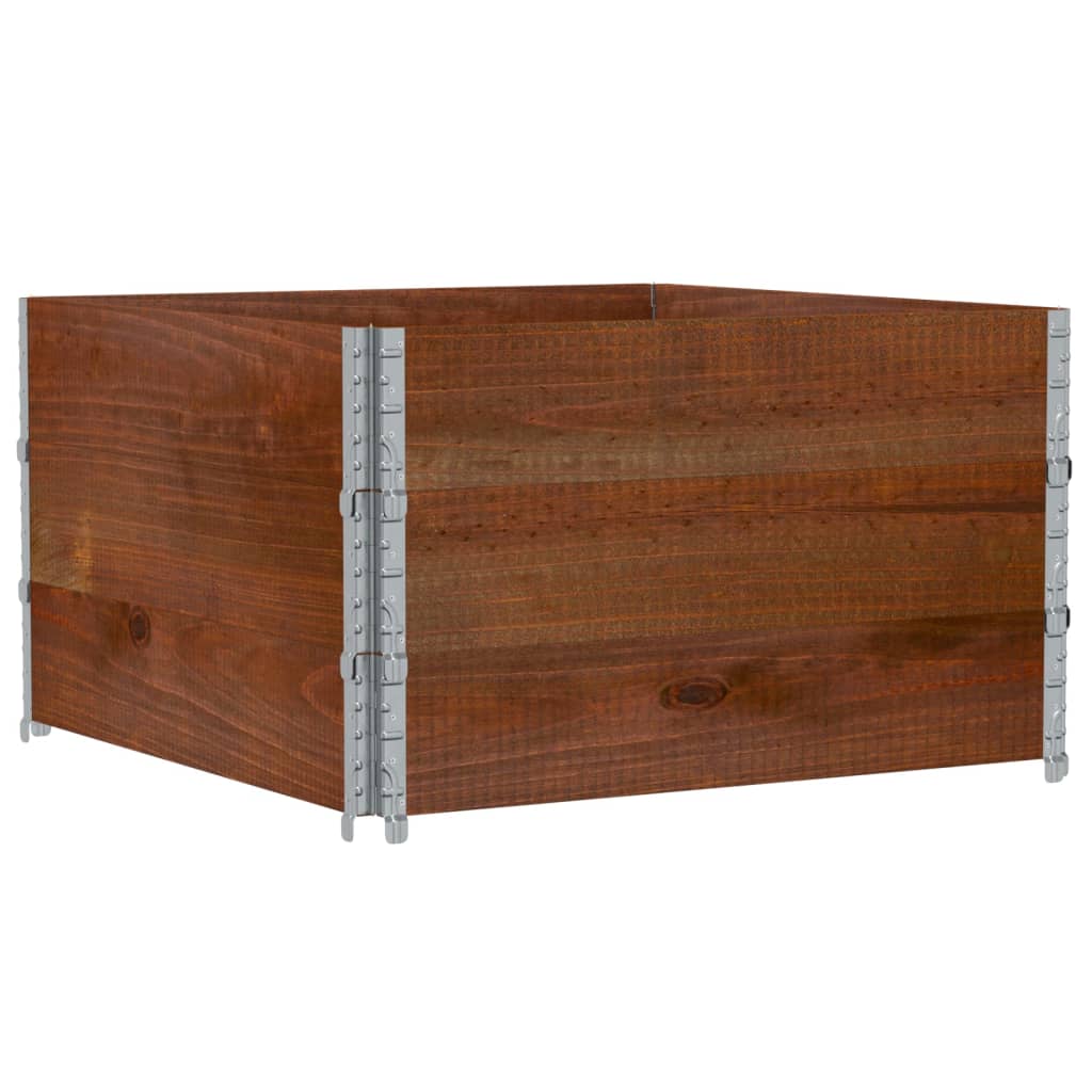 3 db barna tömör fenyőfa raklapmagasító 100 x 100 cm