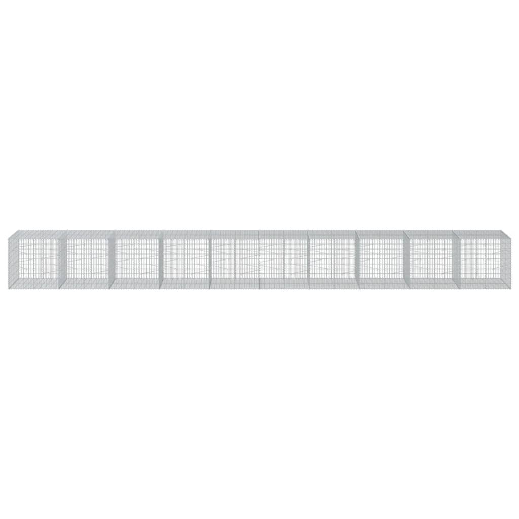 Horganyzott vas gabion kosár fedéllel 1000 x 100 x 100 cm