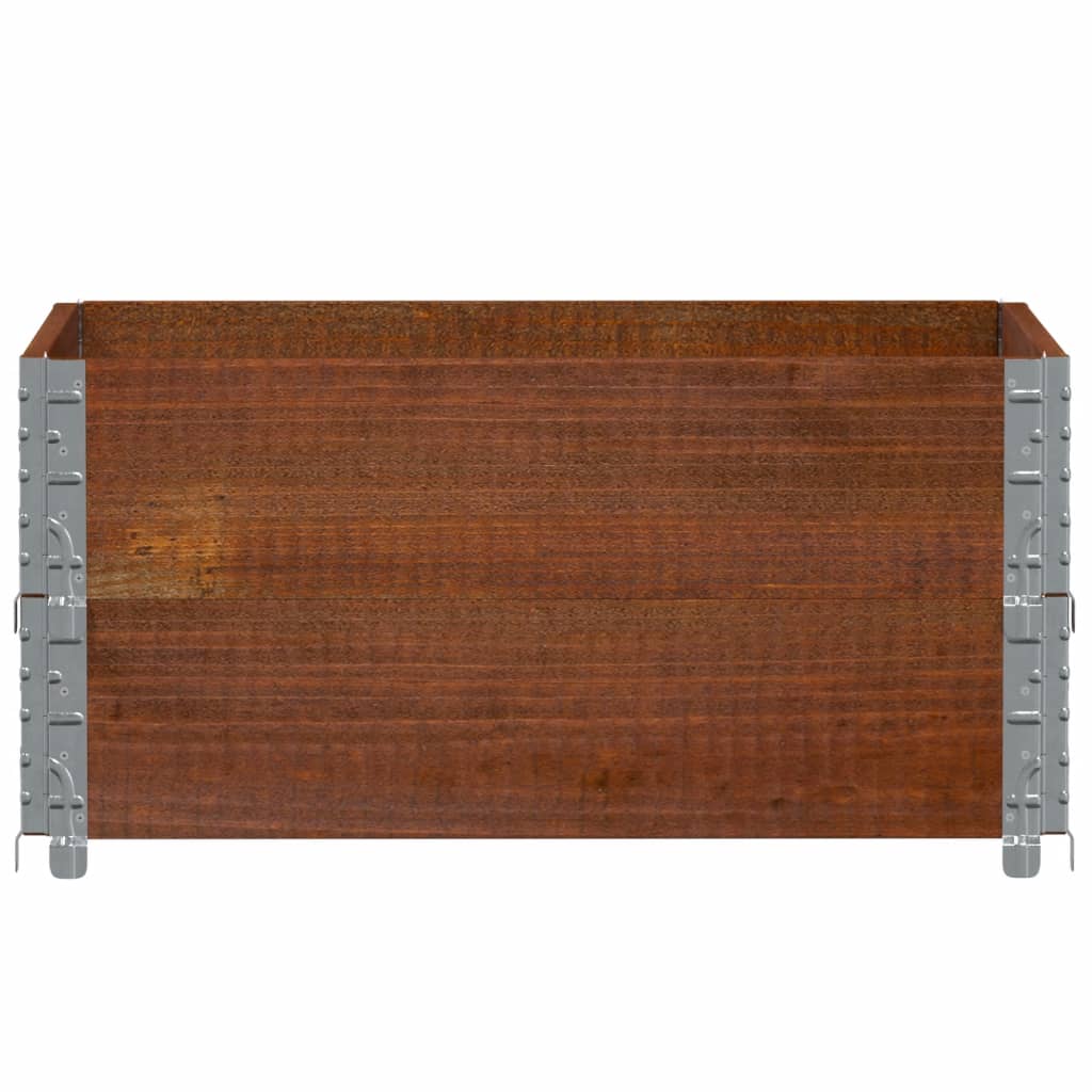 2 db barna tömör fenyőfa raklapmagasító 80 x 60 cm