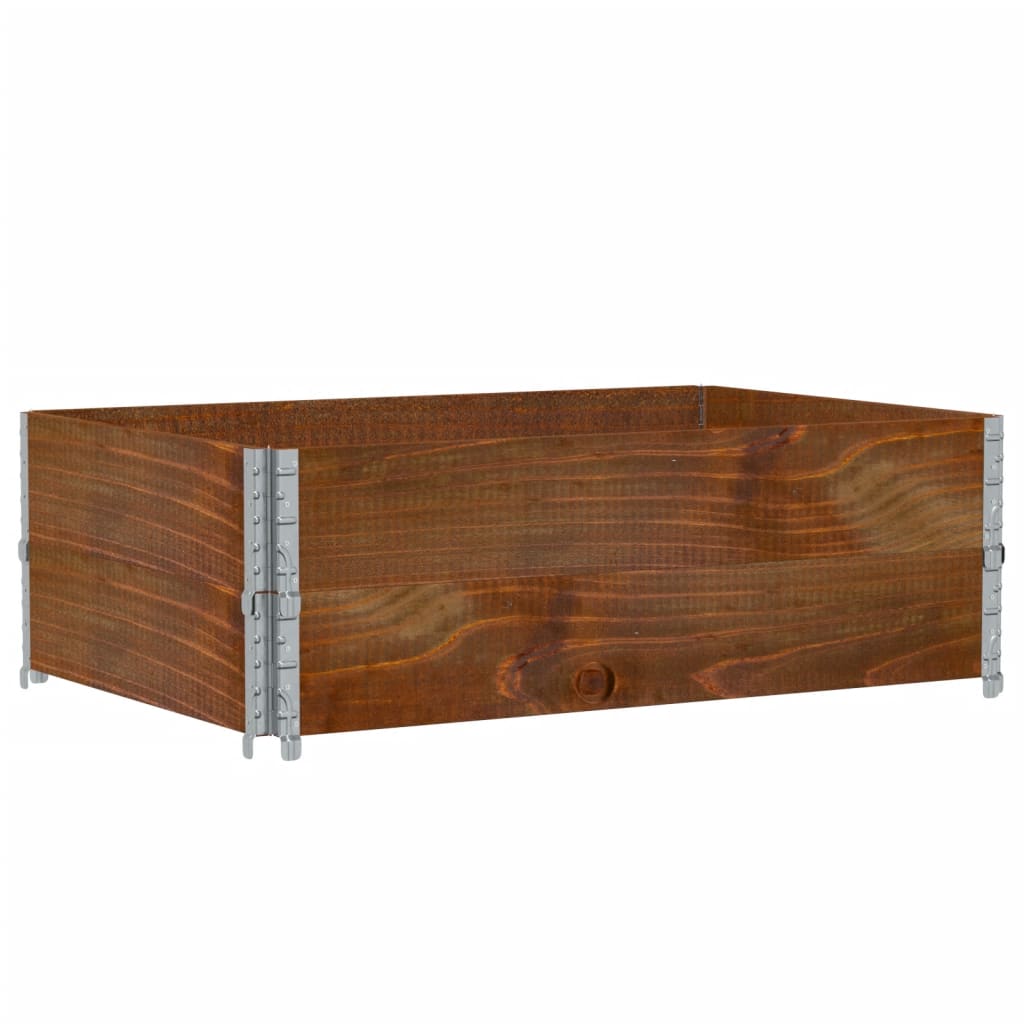 2 db barna tömör fenyőfa raklapmagasító 120 x 80 cm