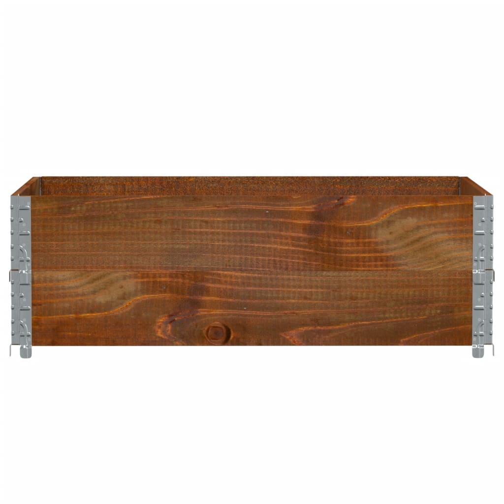 2 db barna tömör fenyőfa raklapmagasító 120 x 80 cm