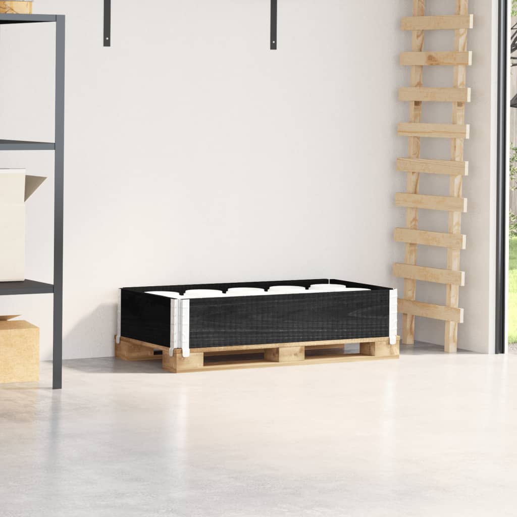 Fekete tömör fenyőfa raklapmagasító 100 x 50 cm