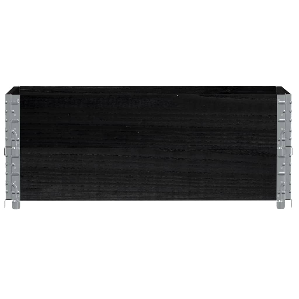 2 db fekete tömör fenyőfa raklapmagasító 100 x 50 cm