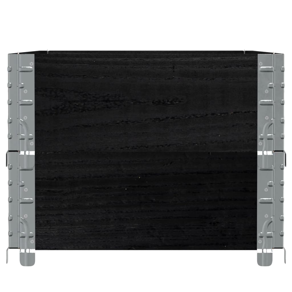 2 db fekete tömör fenyőfa raklapmagasító 100 x 50 cm