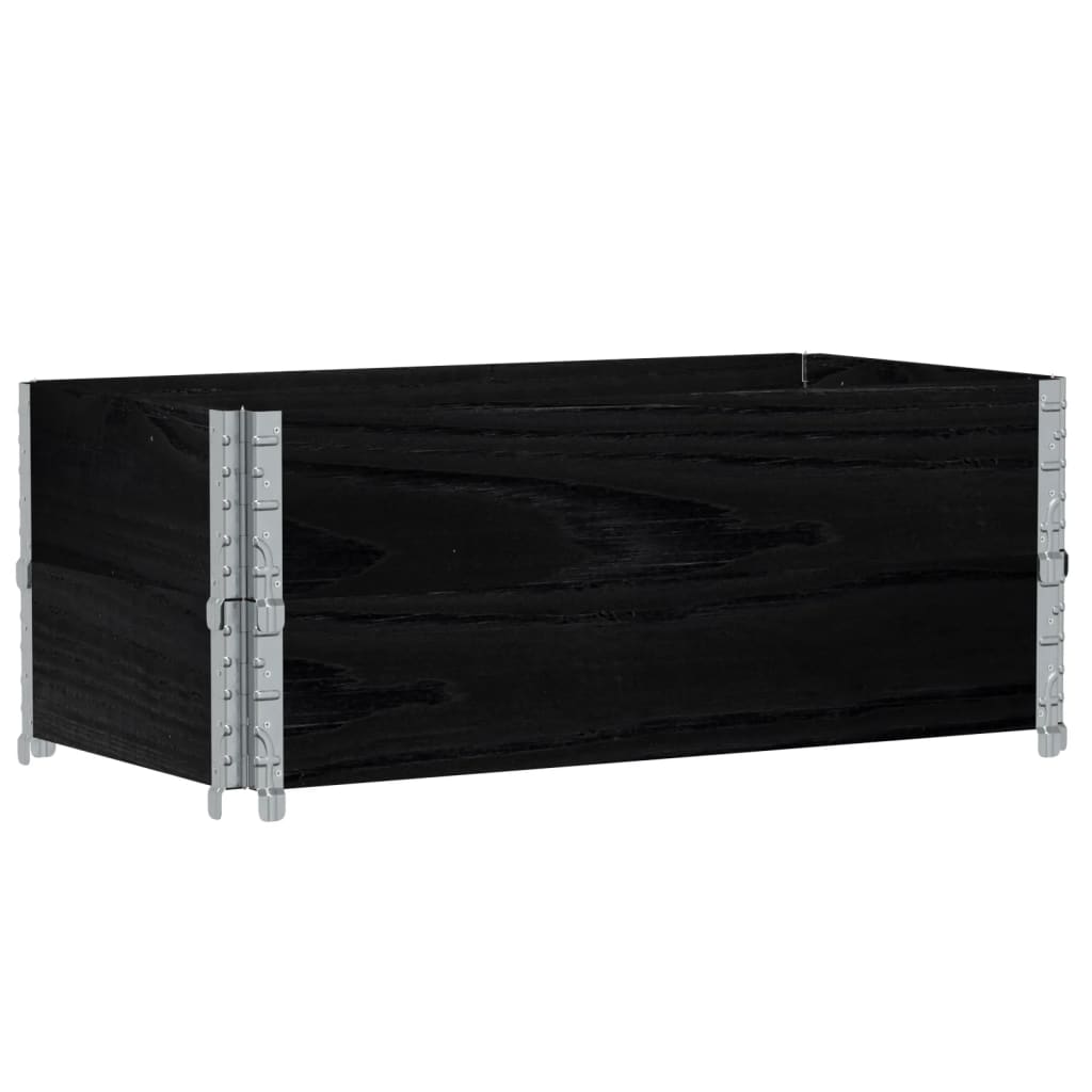 2 db fekete tömör fenyőfa raklapmagasító 100 x 50 cm