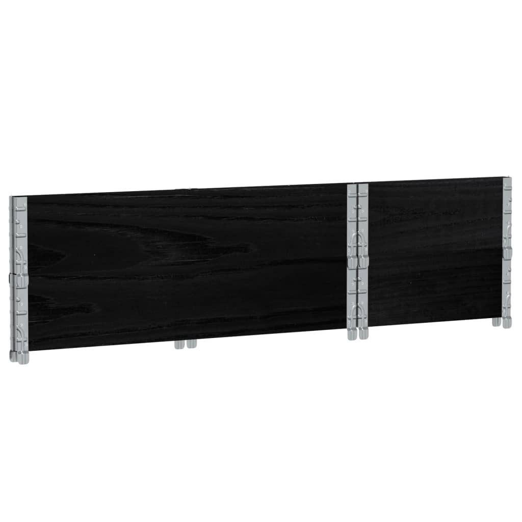 2 db fekete tömör fenyőfa raklapmagasító 100 x 50 cm