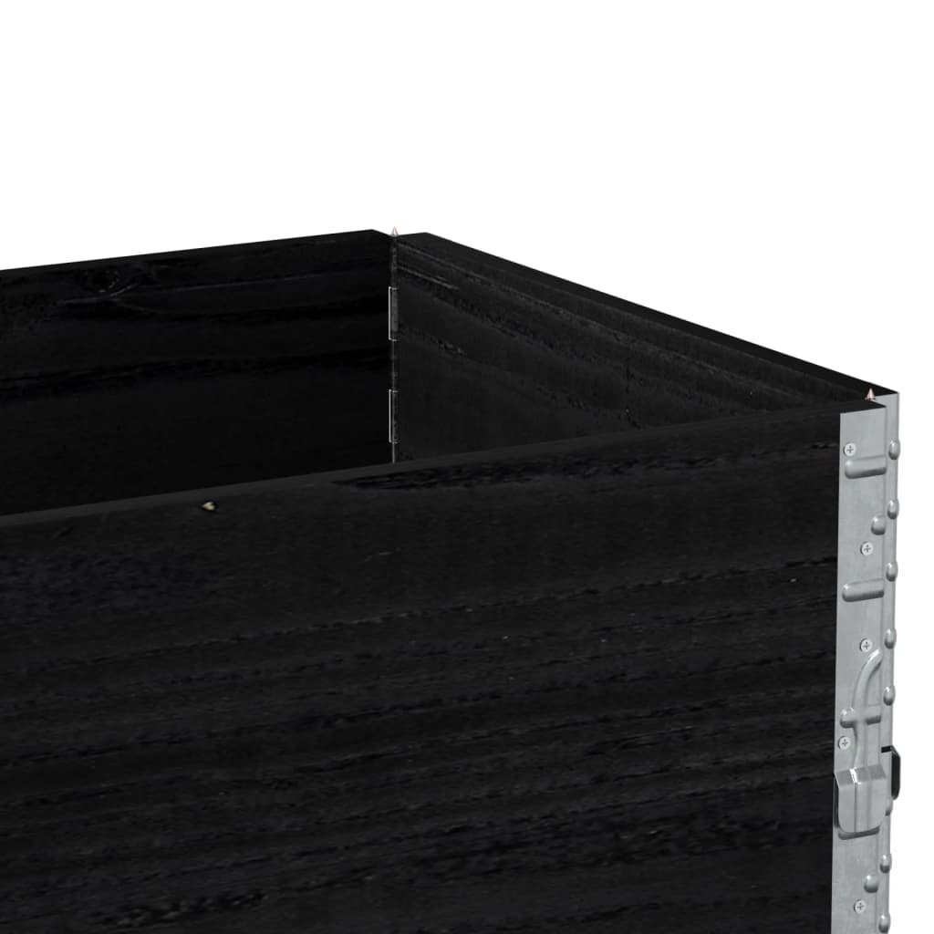 2 db fekete tömör fenyőfa raklapmagasító 100 x 50 cm
