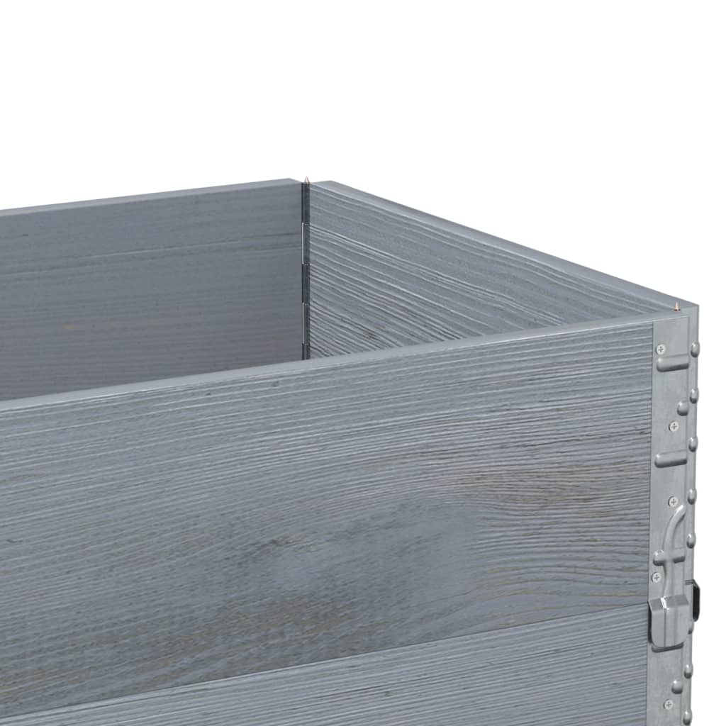 2 db szürke tömör fenyőfa raklapmagasító 100 x 50 cm