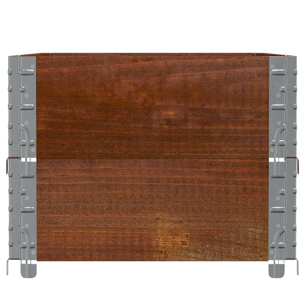 2 db barna tömör fenyőfa raklapmagasító 100 x 50 cm