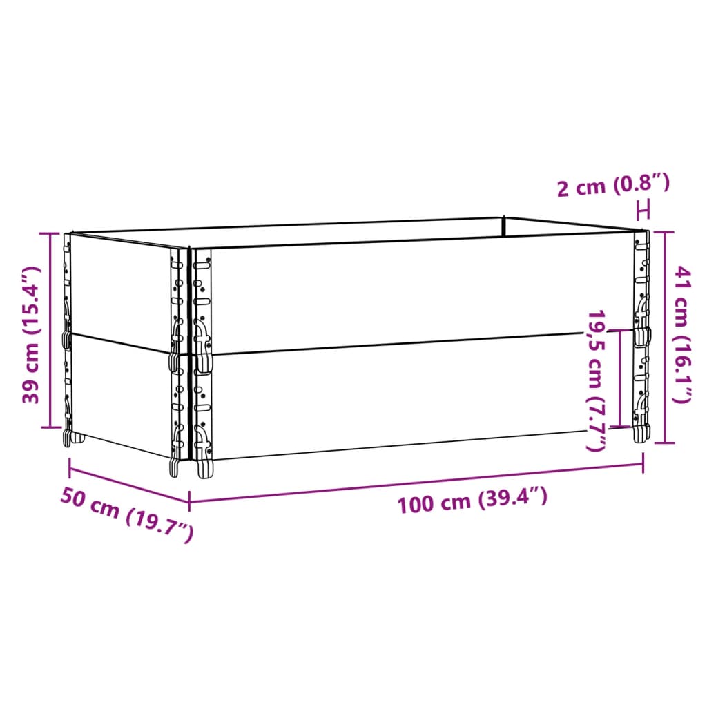 2 db barna tömör fenyőfa raklapmagasító 100 x 50 cm