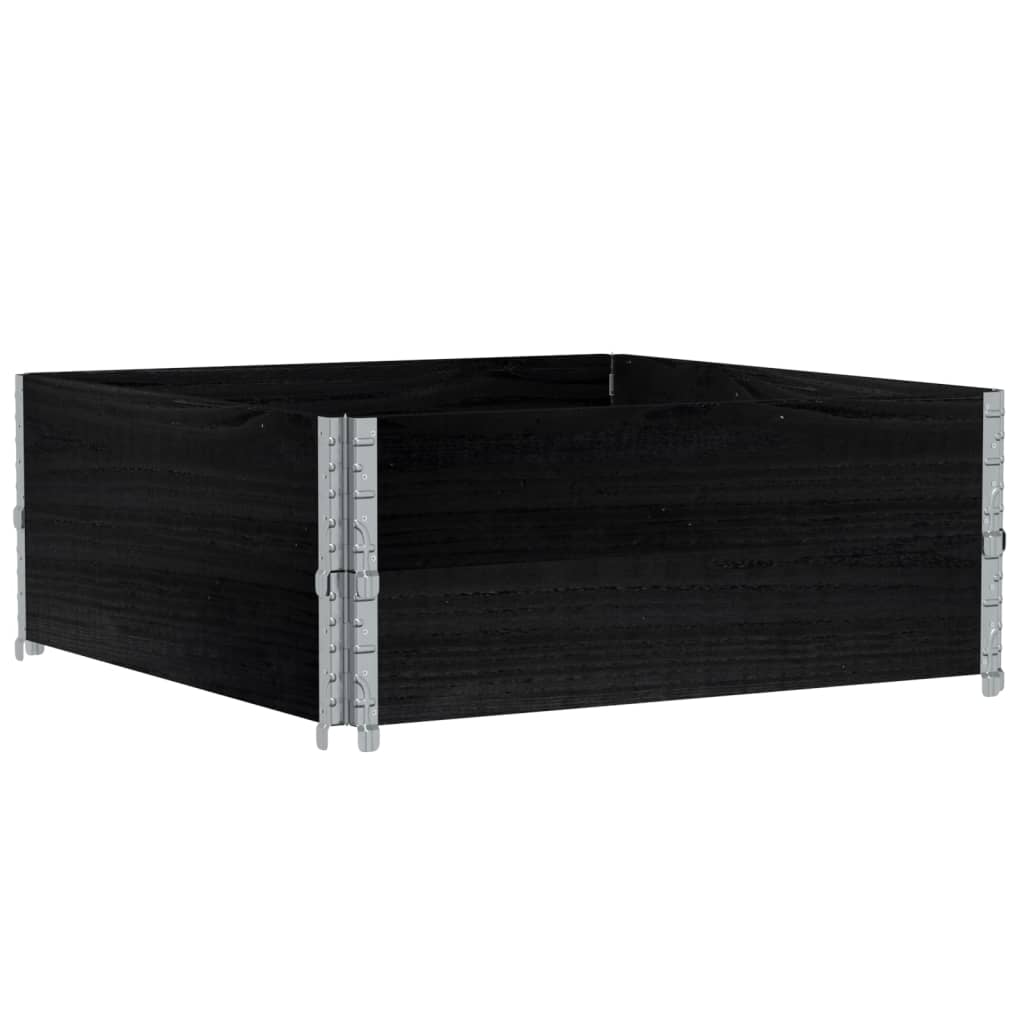 2 db fekete tömör fenyőfa raklapmagasító 100 x 100 cm