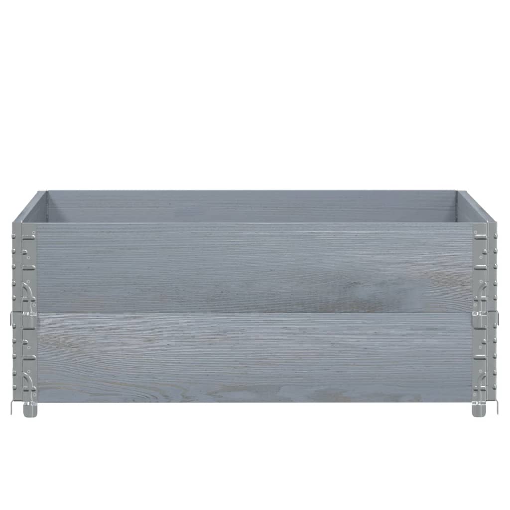 2 db szürke tömör fenyőfa raklapmagasító 100 x 100 cm
