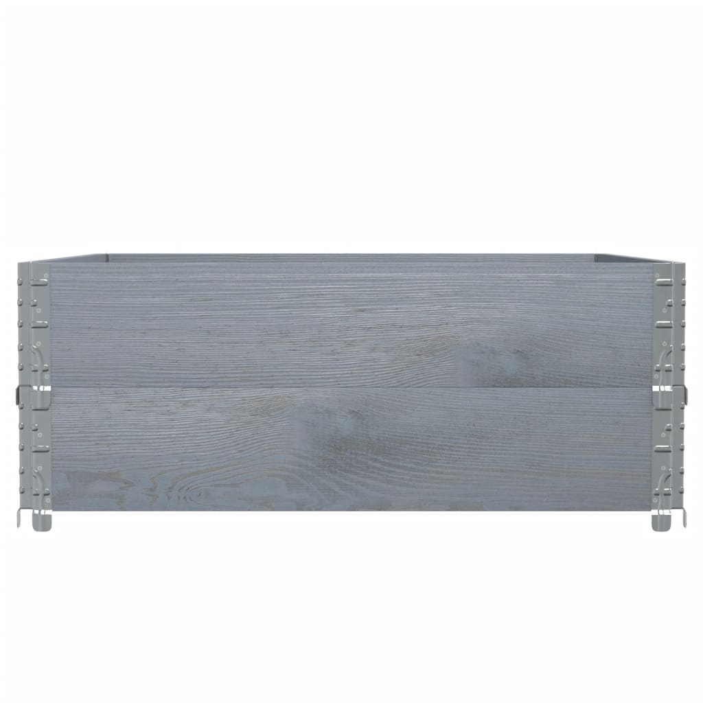 2 db szürke tömör fenyőfa raklapmagasító 100 x 100 cm