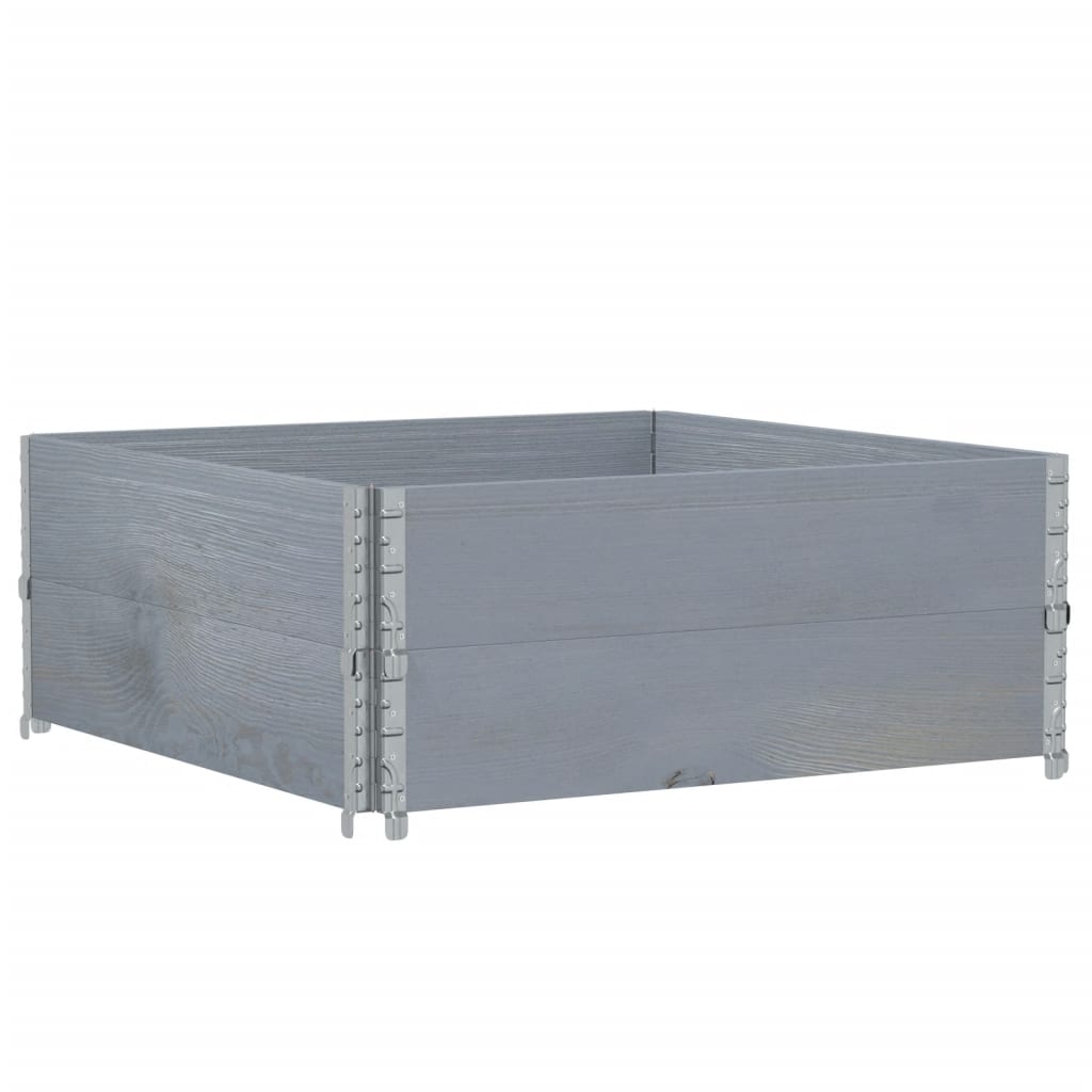 2 db szürke tömör fenyőfa raklapmagasító 100 x 100 cm