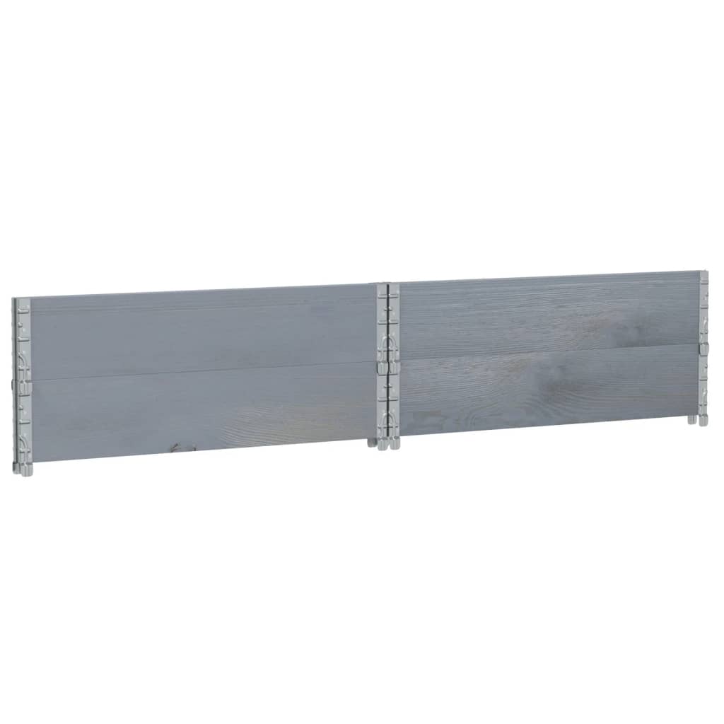 2 db szürke tömör fenyőfa raklapmagasító 100 x 100 cm