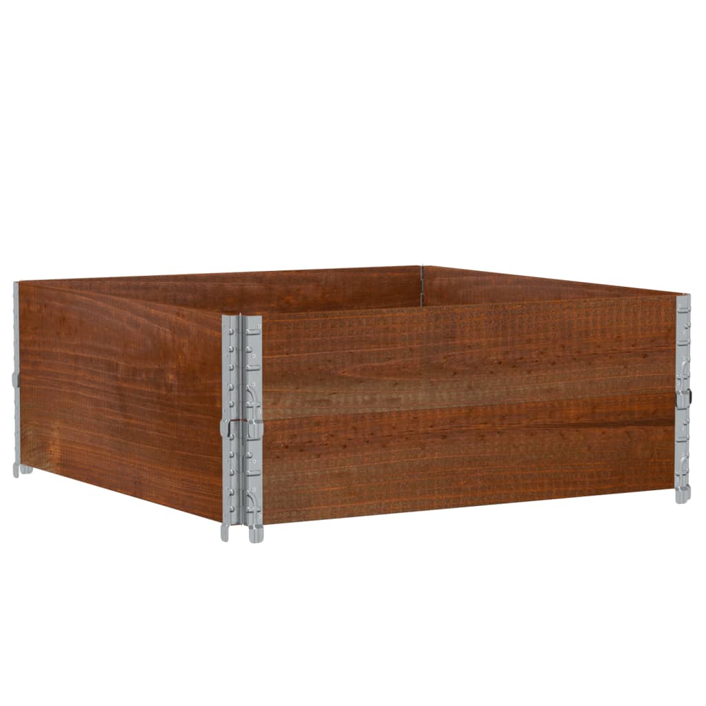 2 db barna tömör fenyőfa raklapmagasító 100 x 100 cm