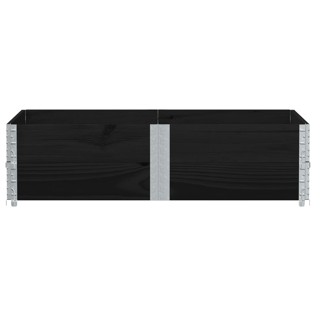 2 db fekete tömör fenyőfa raklapmagasító 150 x 100 cm
