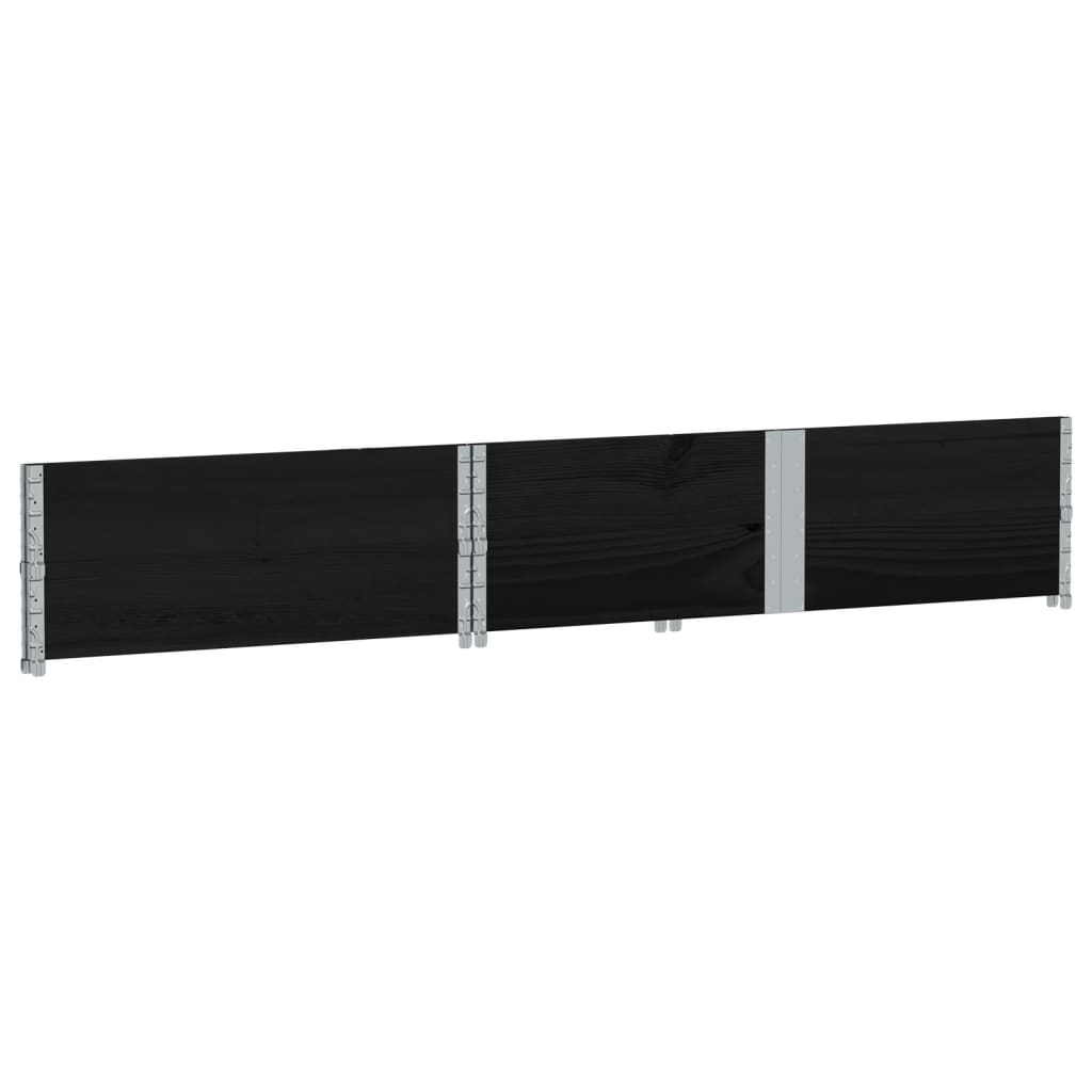 2 db fekete tömör fenyőfa raklapmagasító 150 x 100 cm