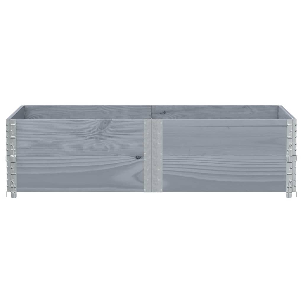 2 db szürke tömör fenyőfa raklapmagasító 150 x 100 cm