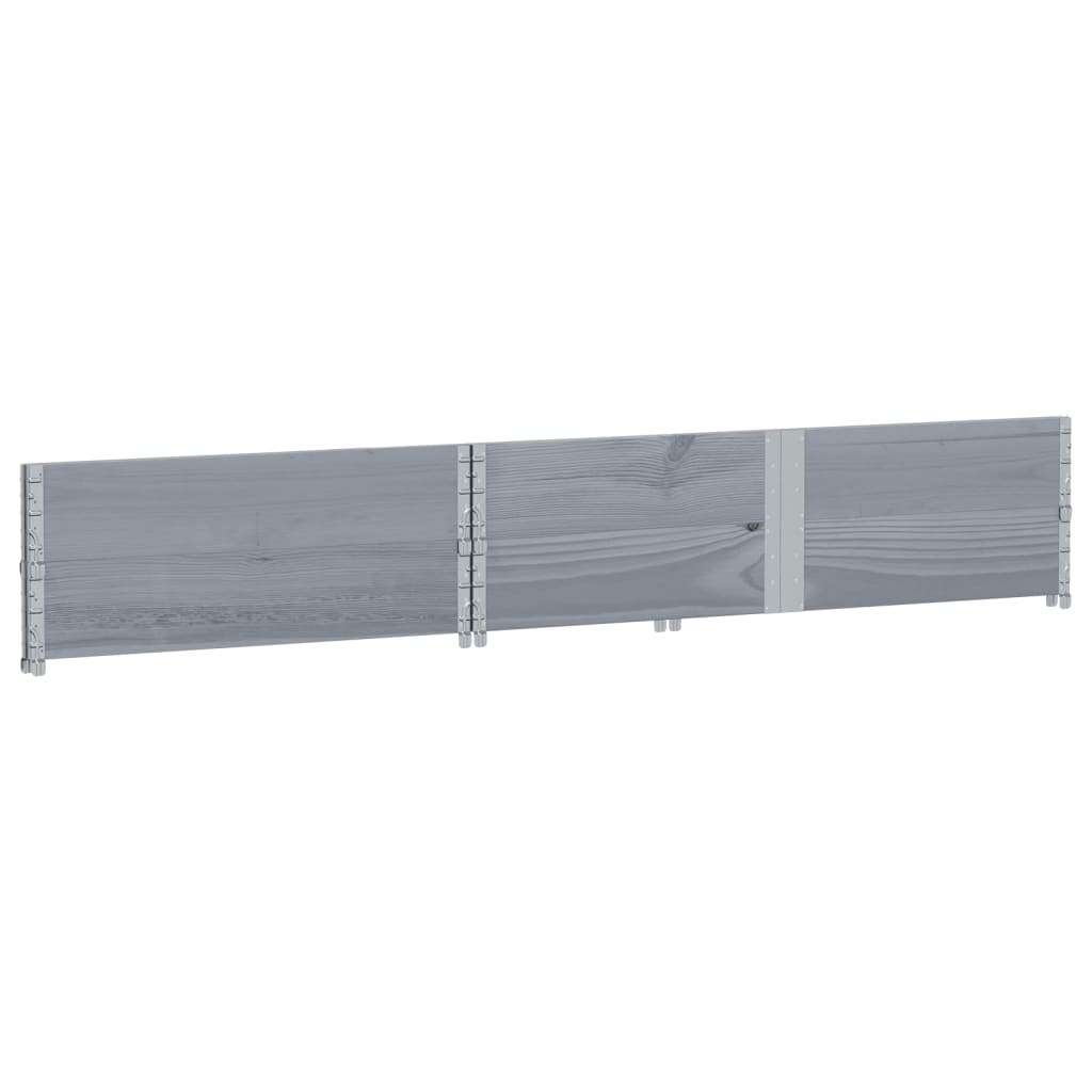 2 db szürke tömör fenyőfa raklapmagasító 150 x 100 cm