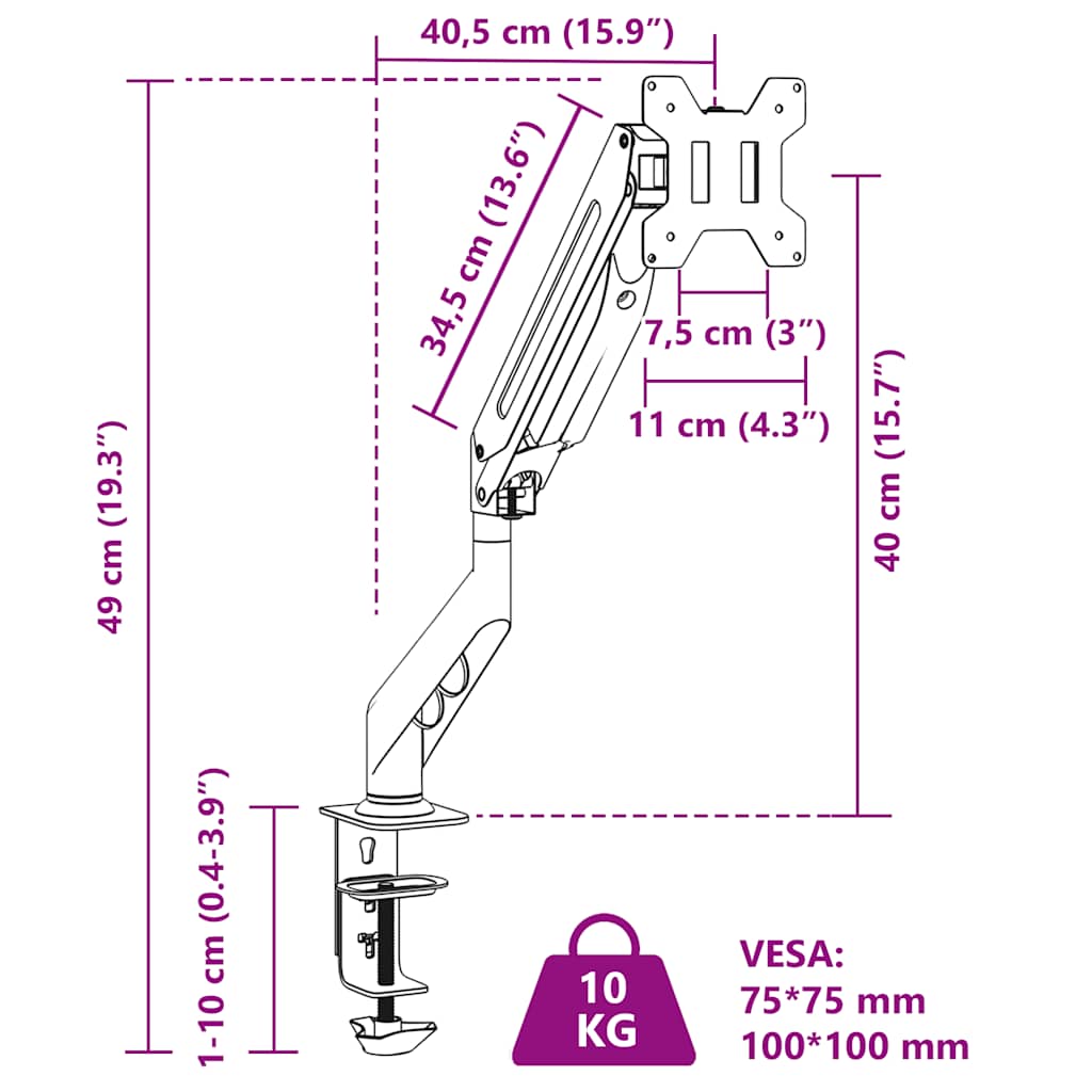 Egykaros monitorállvány max 27