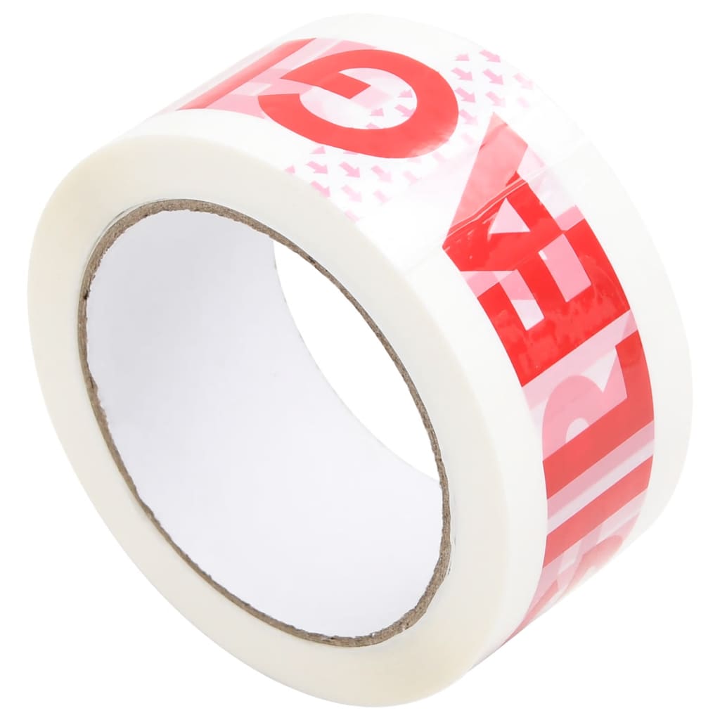 12 db fehér csomagolószalag fragile felirattal 48 mm x 66 m 12 db fehér csomagolószalag fragile felirattal 48 mm x 66 m