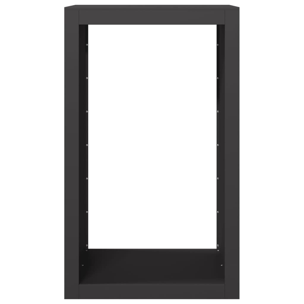 Fekete acél tűzifatároló 60 x 40 x 100 cm