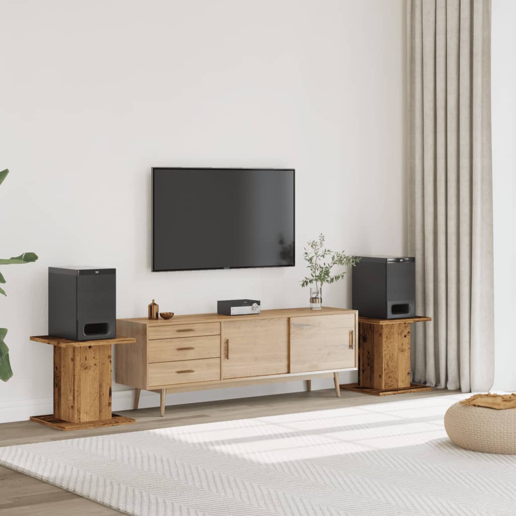 2 db antik fa színű szerelt fa hangszóróállvány 30 x 30 x 40 cm 2 db antik fa színű szerelt fa hangszóróállvány 30 x 30 x 40 cm