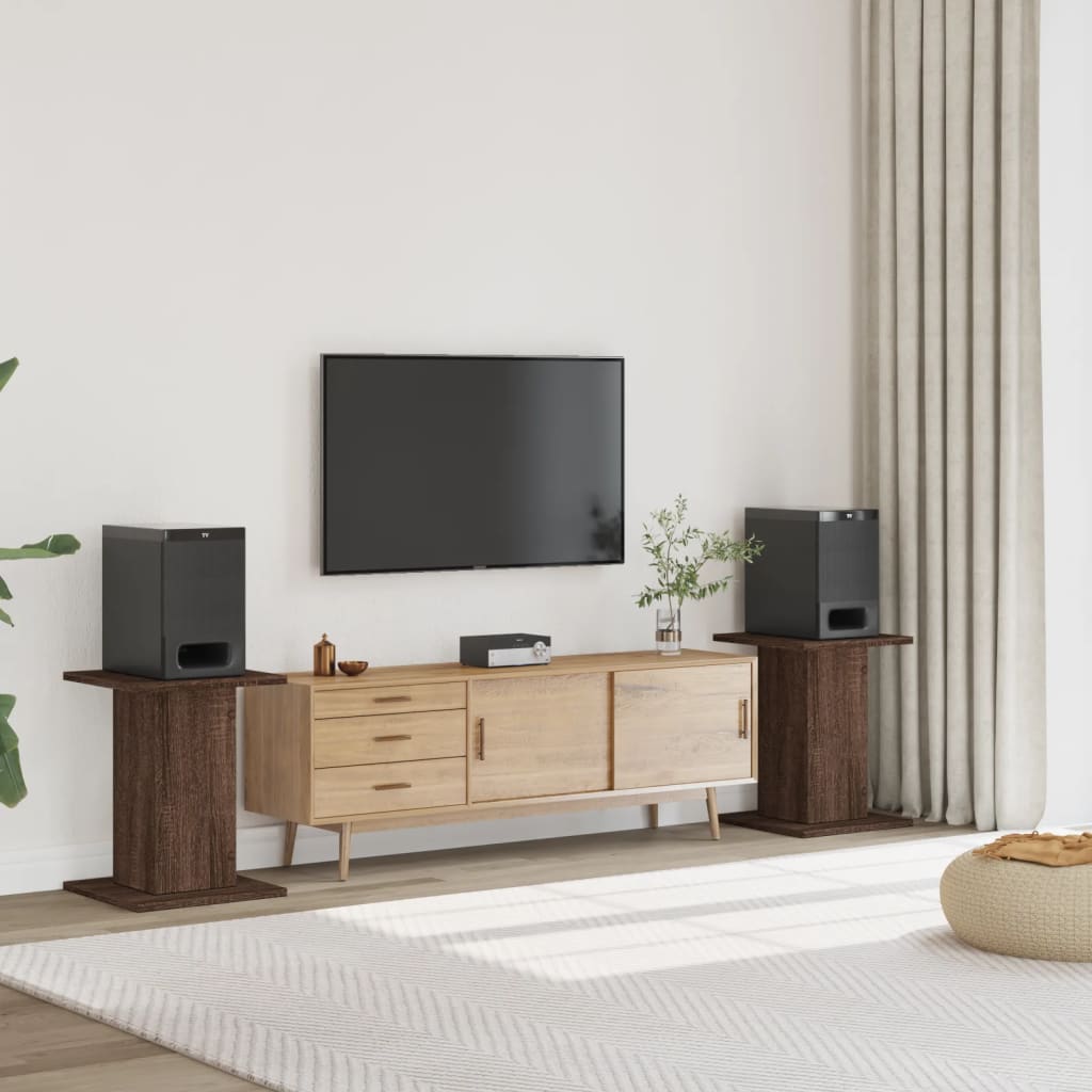 2 db barna tölgy színű szerelt fa hangszóróállvány 30x30x60 cm 2 db barna tölgy színű szerelt fa hangszóróállvány 30x30x60 cm