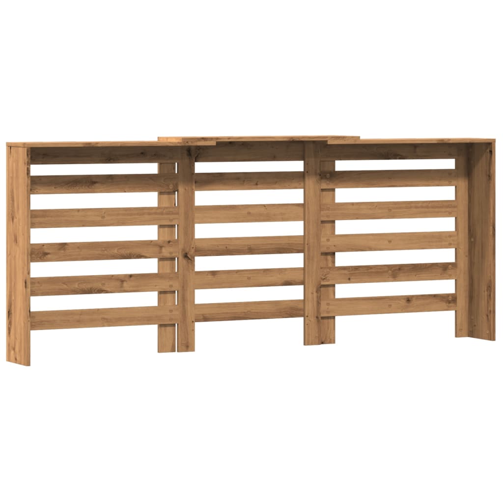Kézműves tölgy szerelt fa radiátorburkolat 205 x 21,5 x 83,5 cm