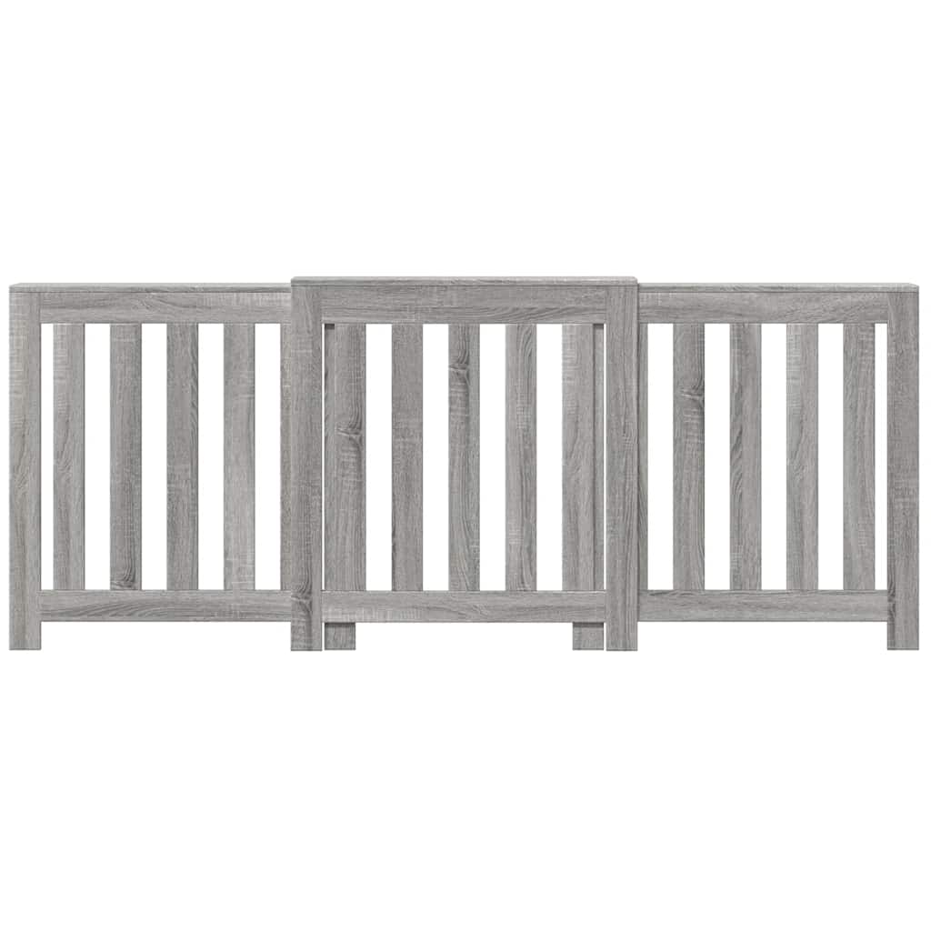 Szürke sonoma szerelt fa radiátorburkolat 205x21,5x83,5 cm