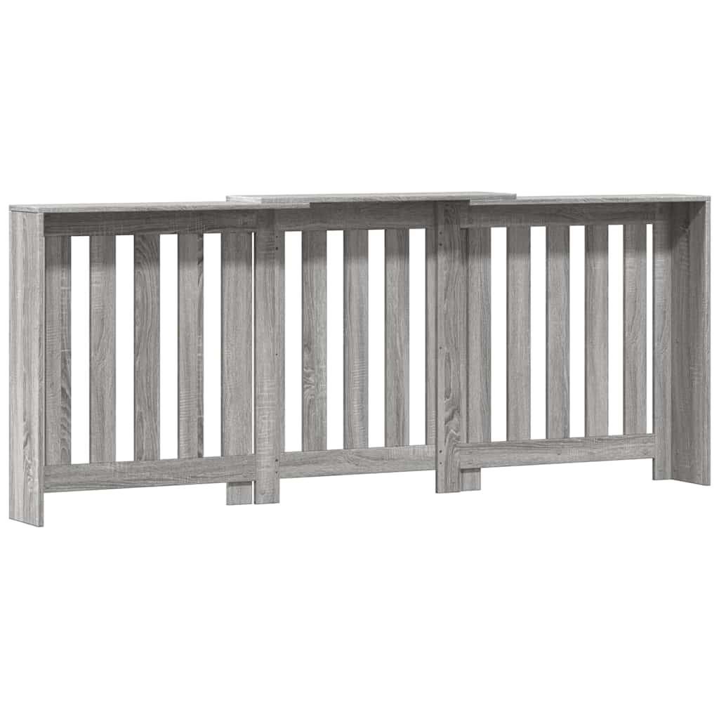 Szürke sonoma szerelt fa radiátorburkolat 205x21,5x83,5 cm