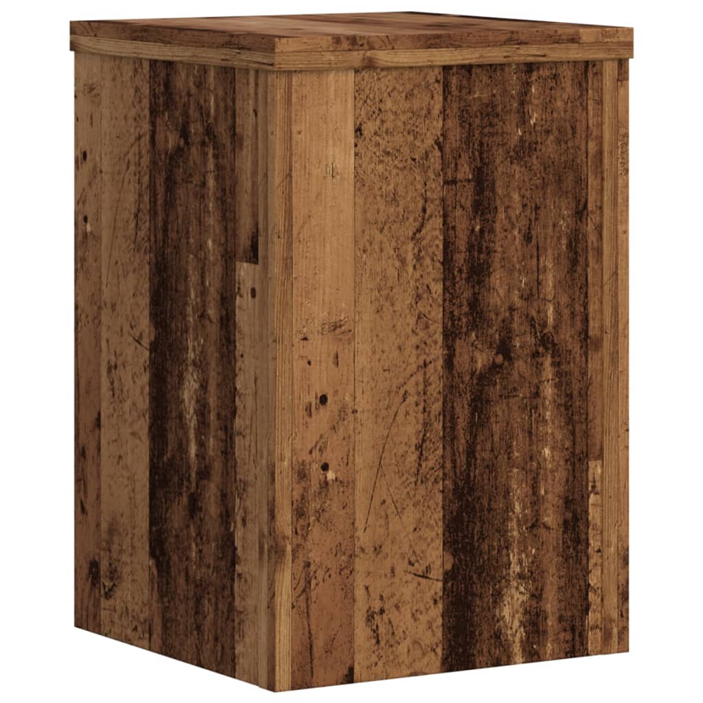 2 db antik fa színű szerelt fa növénytartó állvány 20x20x30 cm